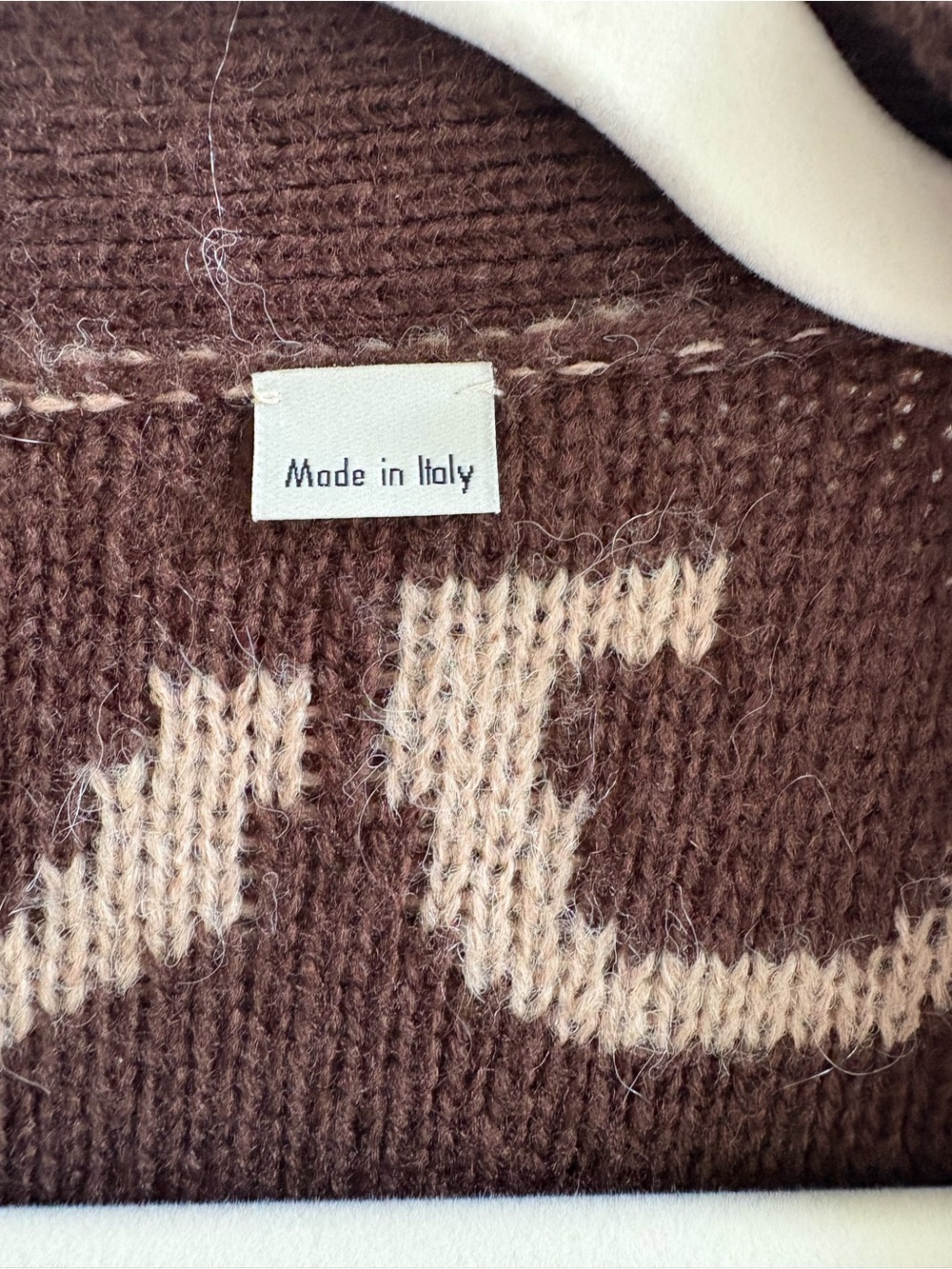 GG Monogram Women's Reversible 2 Sided Cardigan - Tan & Brown - Size Medium - Picture 5 of 12
